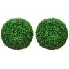 Image de Boules de buis - HOMCOM - lot de 2 artificielles 40 cm protection UV décoration mariage jardin - plastique - vert