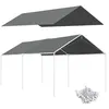 Image de Outsunny - Toile de remplacement pour carport - PE - 586x296cm - Gris foncé
