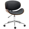 Image de Chaise de bureau - Vinsetto - design vintage réglable pivotant 360° piètement chromé - synthétique - noir