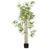 Image de Plante artificielle Bambou - HOMCOM - hauteur 180 cm avec pot - décoration interieur très réaliste
