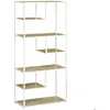 Image de Bibliothèque - HOMCOM - 7 niveaux - cadre en acier - style industriel - pour salon chambre cuisine - 83 x 34 x 180 cm - blanc chêne