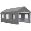 Image de Carport - Outsunny - 600x295x278cm - PE - gris