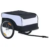 Image de Remorque à vélo cargo - HOMCOM - châssis en acier - avec couvercle amovible et attelage - 140 x 77 x 65 cm - blanc et noir