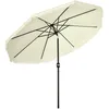 Image de Parasol inclinable rond - Outsunny - Ø 268 cm - avec franges - tissu polyester haute densité 180 g/m² - protection solaire - crème