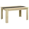 Image de Table de salle à manger HOMCOM pour 6 personnes en bois aspect naturel et noir dim. 140L x 90l x 75H cm