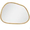Image de Miroir mural - HOMCOM - forme organique - cadre en bois - décoration dintérieur - horizontal ou vertical - 70 x 50 cm - naturel
