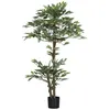 Image de Arbre Artificiel Outsunny Plante Artificiel ficus Hauteur 15 m Tronc Branches Liane Lichen Feuilles Grand réalisme Pot Inclus