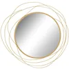 Image de Miroir rond HOMCOM en métal filaire doré décoration style moderne diamètre  65 cm