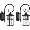 Image de Lot de 2 lampes solaires extérieur - Outsunny - LED lumière - 6000K blanc chaud sans fil - pour jardin cour patio balcon - noir