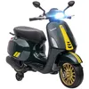 Image de Scooter électrique enfant AIYAPLAY Vespa 6 V dim. 107L x 47l x 73H cm Musique MP3 Port USB Phare 2 roulettes pour 3-6 ans Vert
