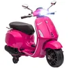 Image de Scooter électrique enfant AIYAPLAY Vespa 6 V dim. 107L x 47l x 73H cm Musique MP3 Port USB Phare 2 roulettes pour 3-6 ans Rose
