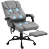 Image de Fauteuil de bureau massant avec repose-pied Vinsetto hauteur réglable dossier inclinable télécommande filaire pivotant à 360°