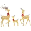 Image de 3 cerfs lumineux Noël - Outsunny - en forme de famille de cerfs - 283 LED blanc chaud - pour intérieur extérieur