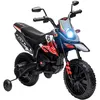 Image de Moto électrique enfants - AIYAPLAY - sous licence Aprilia - 2 moteurs 12V roues dentraînement lumière LED musique - rouge