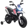 Image de Moto électrique enfants - AIYAPLAY - sous licence Aprilia - 2 moteurs 12V roues dentraînement lumière LED musique - blanc
