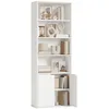 Image de Bibliothèque - HOMCOM - 4 compartiments - meuble de rangement livres - 59x29x180 cm - Blanc