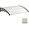 Image de Auvent de porte dentrée - Outsunny - toit marquise en polycarbonate - protection contre pluie neige UV - 90 x 122 cm - transparente