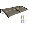 Image de Auvent de porte Outsunny toit marquise polycarbonate auvent de porte dentrée bord en aluminium résistante abri contre pluie et UV