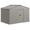 Image de Abri de jardin en métal - Outsunny - 49 m² - fondation porte coulissante verrouillables 4 aérations - 277x195x192cm - anthracite