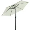 Image de Parasol de jardin - Outsunny - hexagonal - inclinable - métal polyester haute densité 180 g/m² - Ø 23 x 216 m - crème