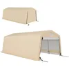 Image de Carport - Outsunny - acier galvanisé robuste PE haute densité 150 g/m² imperméable anti-UV - 618x330x240cm - kaki