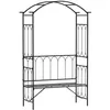 Image de Arche à rosiers avec banc - Outsunny - 2 personnes - pour plantes grimpantes - pour jardin terrasse cour - 115 x 50 x 203 cm - noir