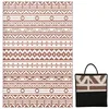 Image de Tapis dextérieur - Outsunny - réversible - 18 x 27 m - motif mur géométrique - en PP - sac de transport inclus - rouge et blanc