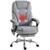 Image de Fauteuil de bureau - Vinsetto - massant et chauffant - hauteur réglable dossier inclinable télécommande - gris