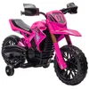 Image de Moto cross électrique pour enfants 3-8 ans - AIYAPLAY - batterie 6 V 2 moteurs klaxon et roues dentraînement charge 30KG - rose