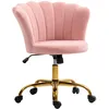 Image de Chaise bureau - HOMCOM - dossier en pétale hauteur réglable et assise rembourré - tissu en velours - 69 x 64 x 80-90 cm - rose