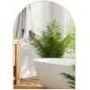 Image de Miroir mural arqué - Miroir mural arqué - 50 x 70 cm - avec cadre en alliage daluminium - pour chambre salon entrée - or