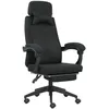 Image de Fauteuil de bureau - Vinsetto - grand confort - dossier réglable repose-pied roulettes 360° - lin - 62 x 68 x 127 cm - noir