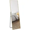 Image de Grand miroir pleine longueur - HOMCOM - rectangulaire 50 x 160 cm - montage sur pied mural ou pocé contre mur - doré