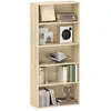 Image de Bibliothèque étagère de rangement - HOMCOM- 5 niveaux - étagères réglables - pour salon chambre bureau 60x24x1335cm - bois naturel