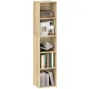 Image de Bibliothèque étagère de rangement - HOMCOM - 5 niveaux - étagères réglables - pour salon chambre bureau 30x24x1335cm - naturel