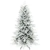 Image de Sapin de Noël artificiel - HOMCOM - floqué de neige - 1815 branche support en métal pliable - plastique ignifuge - 180H cm - vert