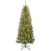 Image de Sapin de Noël artificiel - HOMCOM - 180 cm - 250 lumières 899 pointes support en métal pliable - plastique - vert