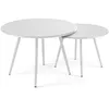 Image de Lot de 2 tables basses de jardin en acier blanc Palavas Oviala