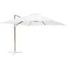 Image de Parasol déporté carré 3x3m effet bois écru - Oviala