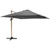 Image de Parasol déporté carré 3x3m effet bois anthracite - Oviala