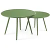 Image de Lot de 2 tables basses ronde en acier vert cactus Palavas Oviala