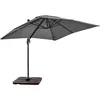Image de Parasol déporté 2x3 m et 4 dalles à remplir aluminium gris - Oviala