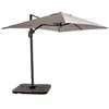 Image de Parasol déporté 2x3 m et 4 dalles à remplir aluminium taupe - Oviala