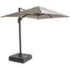Image de Parasol déporté inclinable 360° 2x3m et dalle sur roues taupe - Oviala