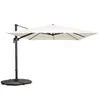 Image de Parasol déporté inclinable et rotatif 3x3m et 4 dalles lestées blanc - Oviala