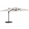 Image de Parasol Déporté 3x4m blanc Inclinable Rotatif + 4 Dalles Lestées - Oviala