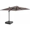 Image de Parasol déporté 4x3 m 360° inclinable + à lester sur roues taupe - Oviala