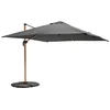 Image de Parasol déporté 3x3m et 4 dalles lestées effet bois gris - Oviala