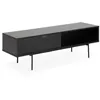 Image de Meuble TV 140 cm style indus bois noir - Oviala