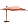 Image de Parasol déporté carré 3x3m effet bois argile - Oviala